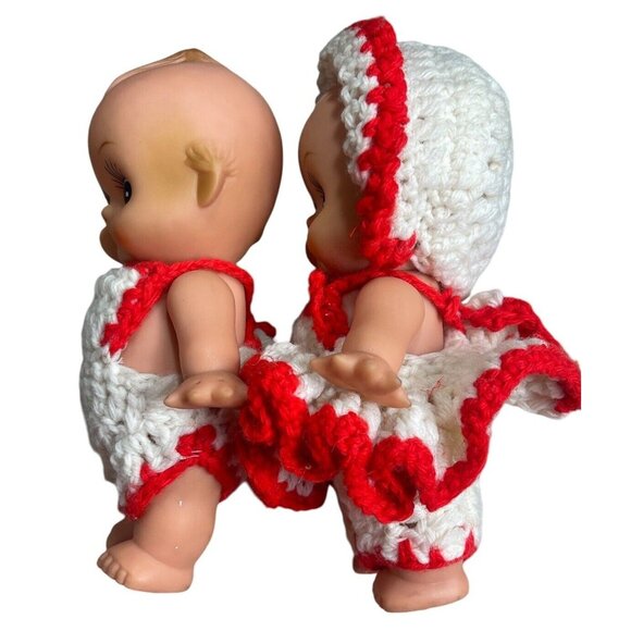 Vintage Baby Kewpie Doll Rubber Knit Little Red Riding Hood 8" Taiwan *read* - Picture 4 of 9